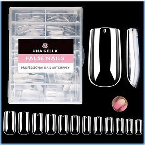 💕 NEW UNA GELLA Medium Square Nail  504pcs Square Gel Nail Tips 12 Sizes💕